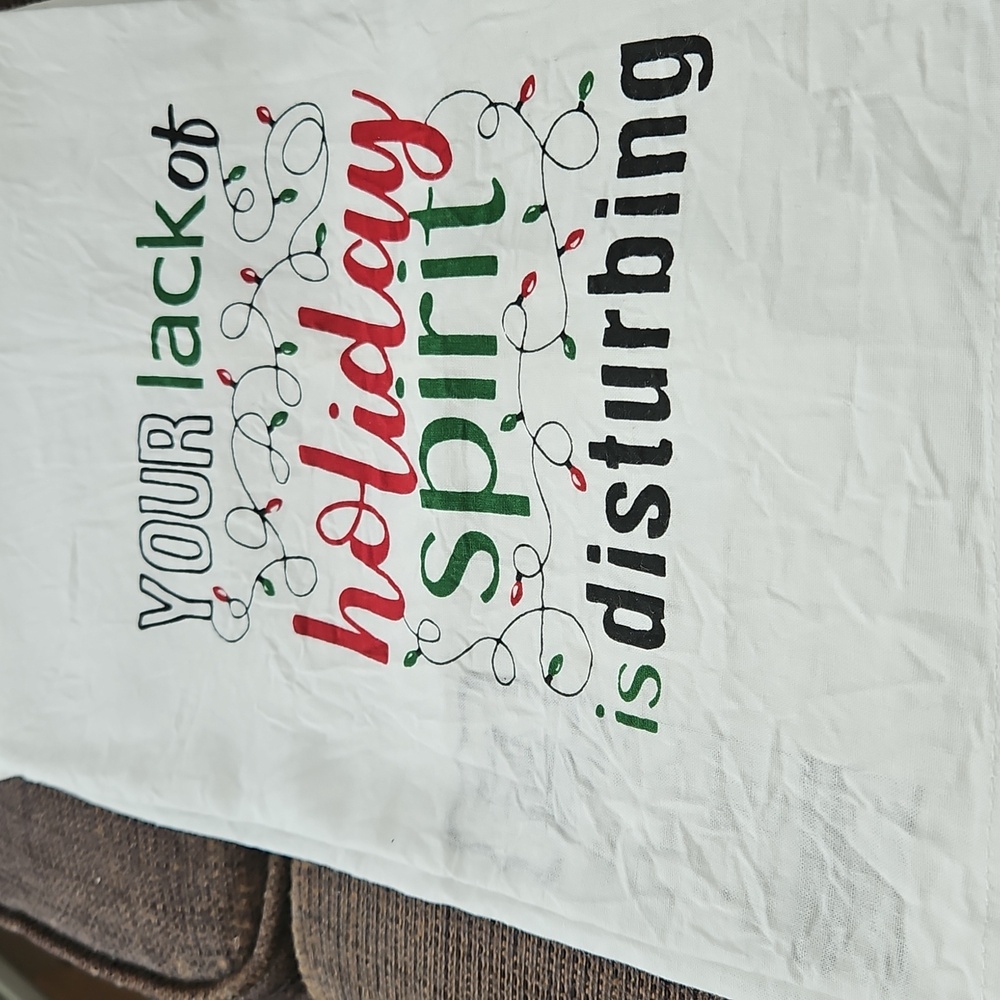 Twisted Wares Your Lack Of Holiday Spirit Christmas Tea Towel